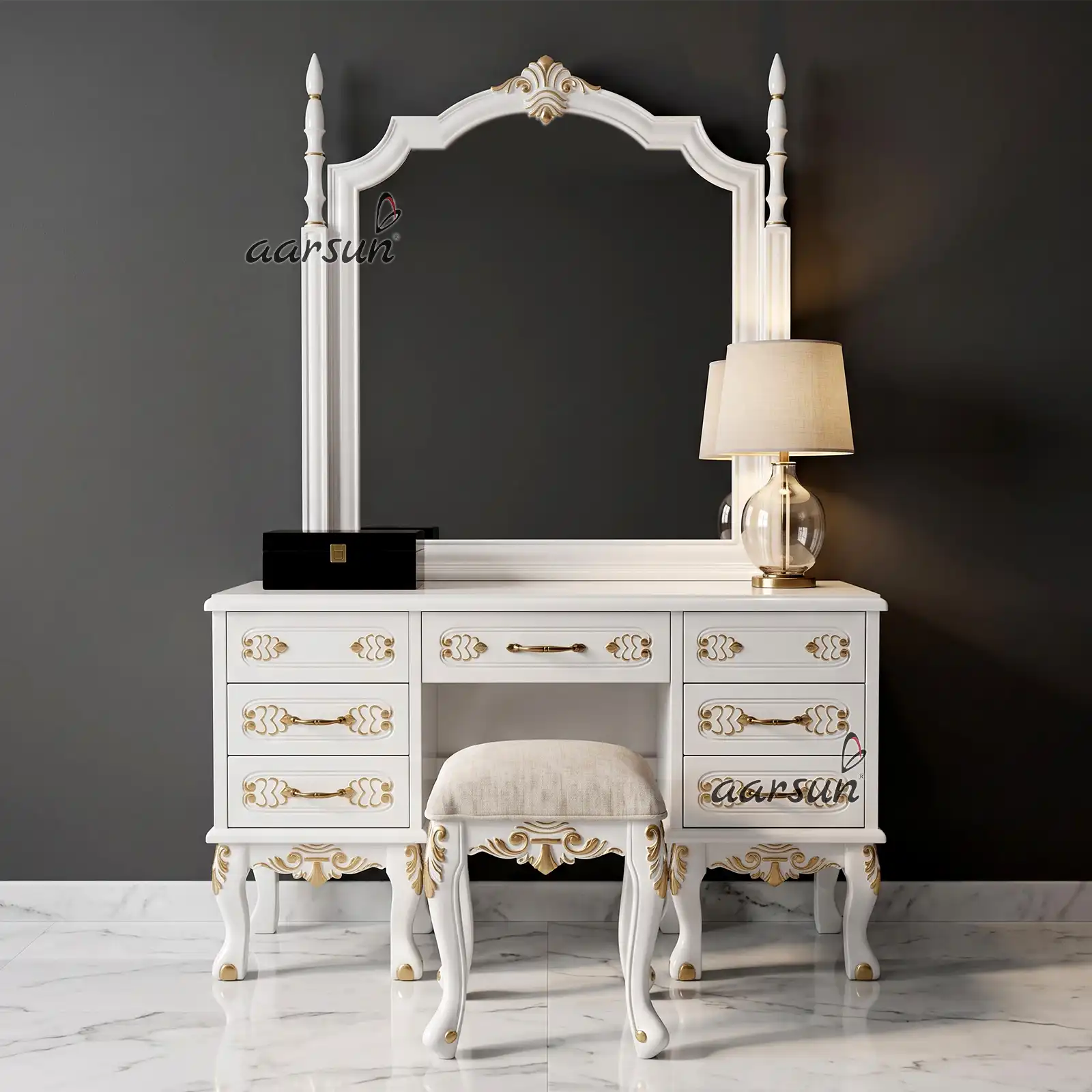 Handcrafted Royal Vanity Dressing Table