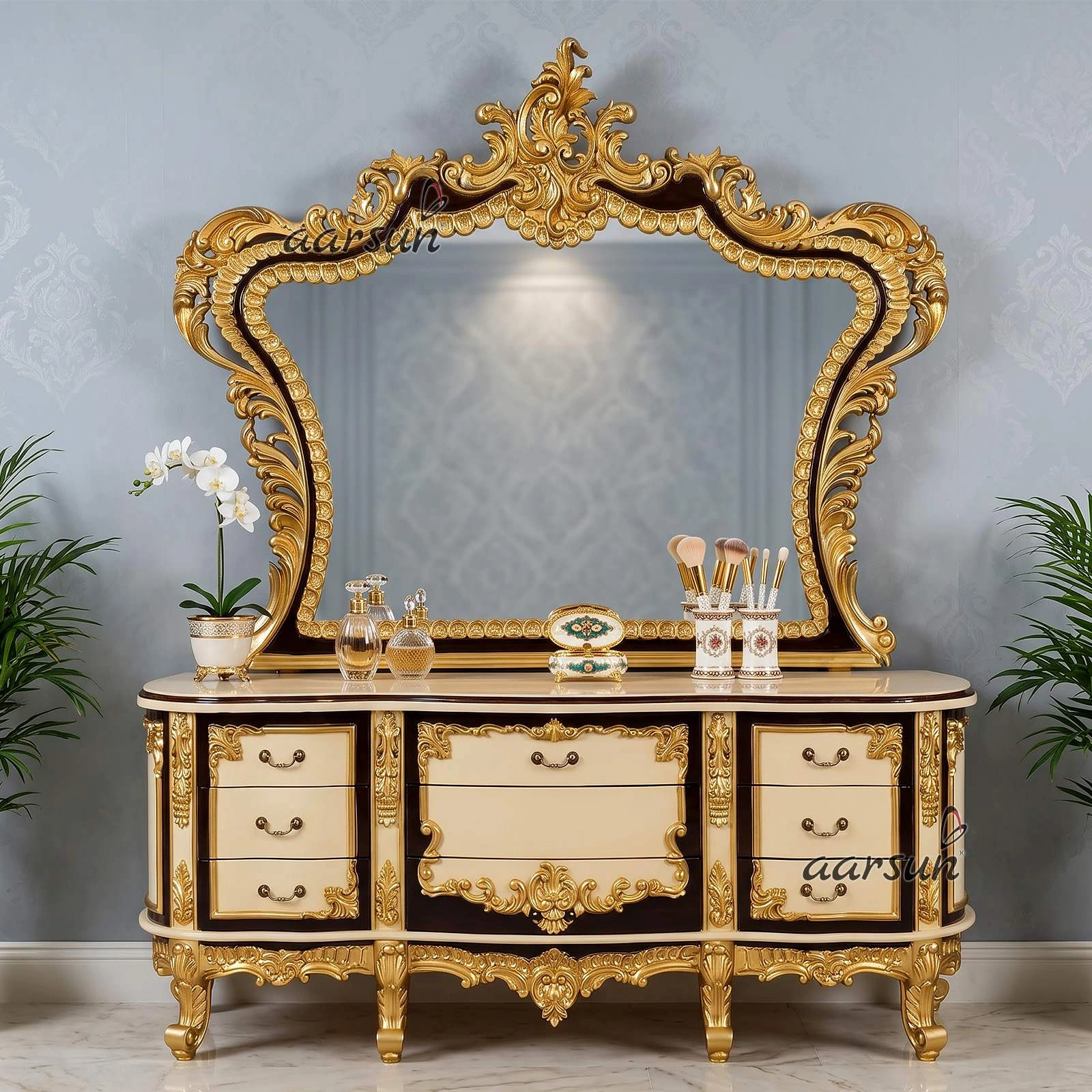 High-Quality Teak Wood Dresser Table