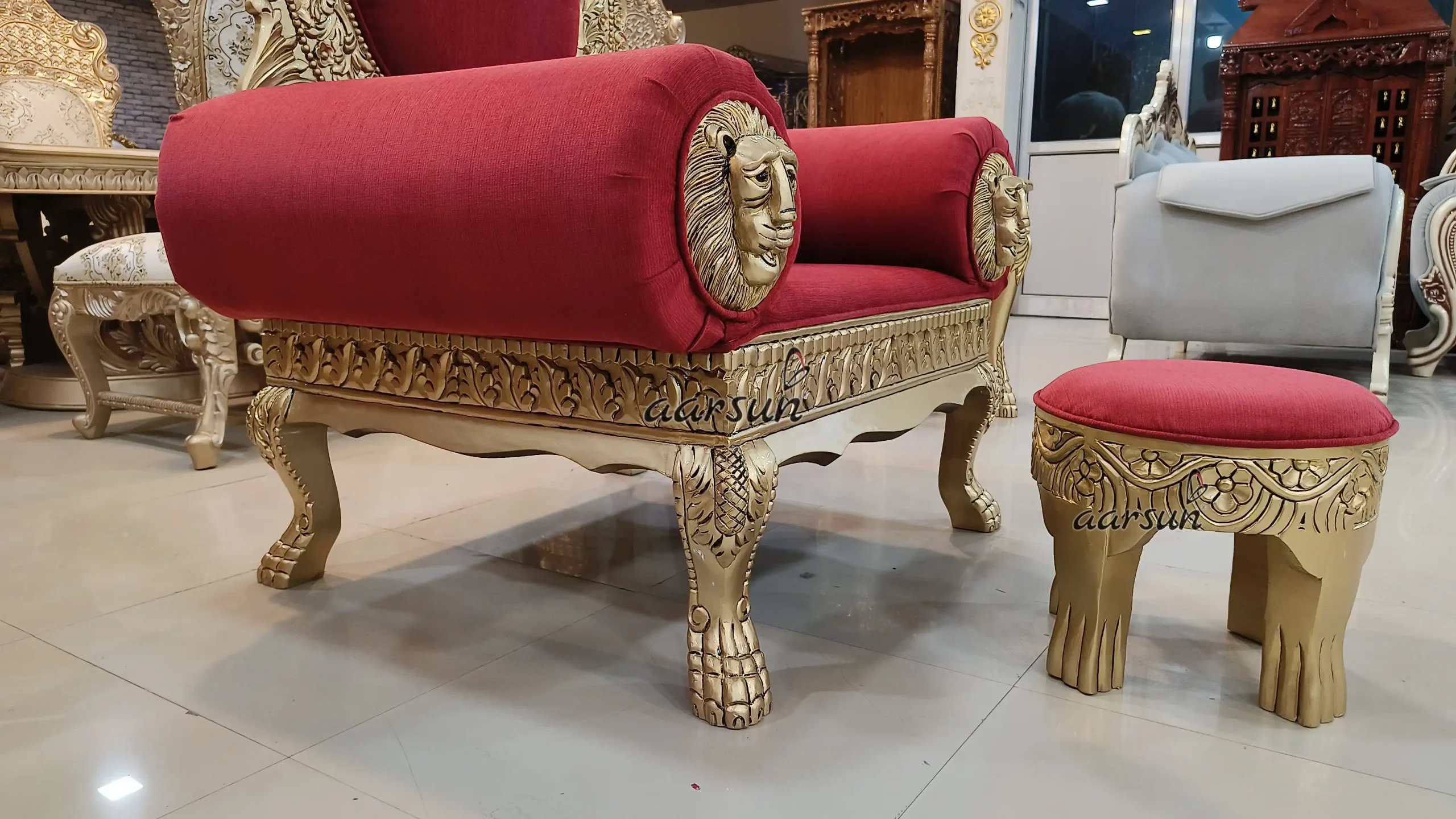 Large Hand-carved Guru ji Gaddi - Image 6