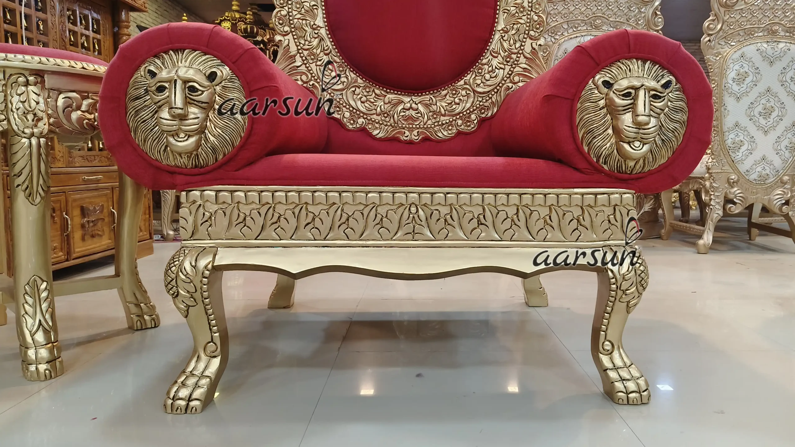 Large Hand-carved Guru ji Gaddi - Image 3