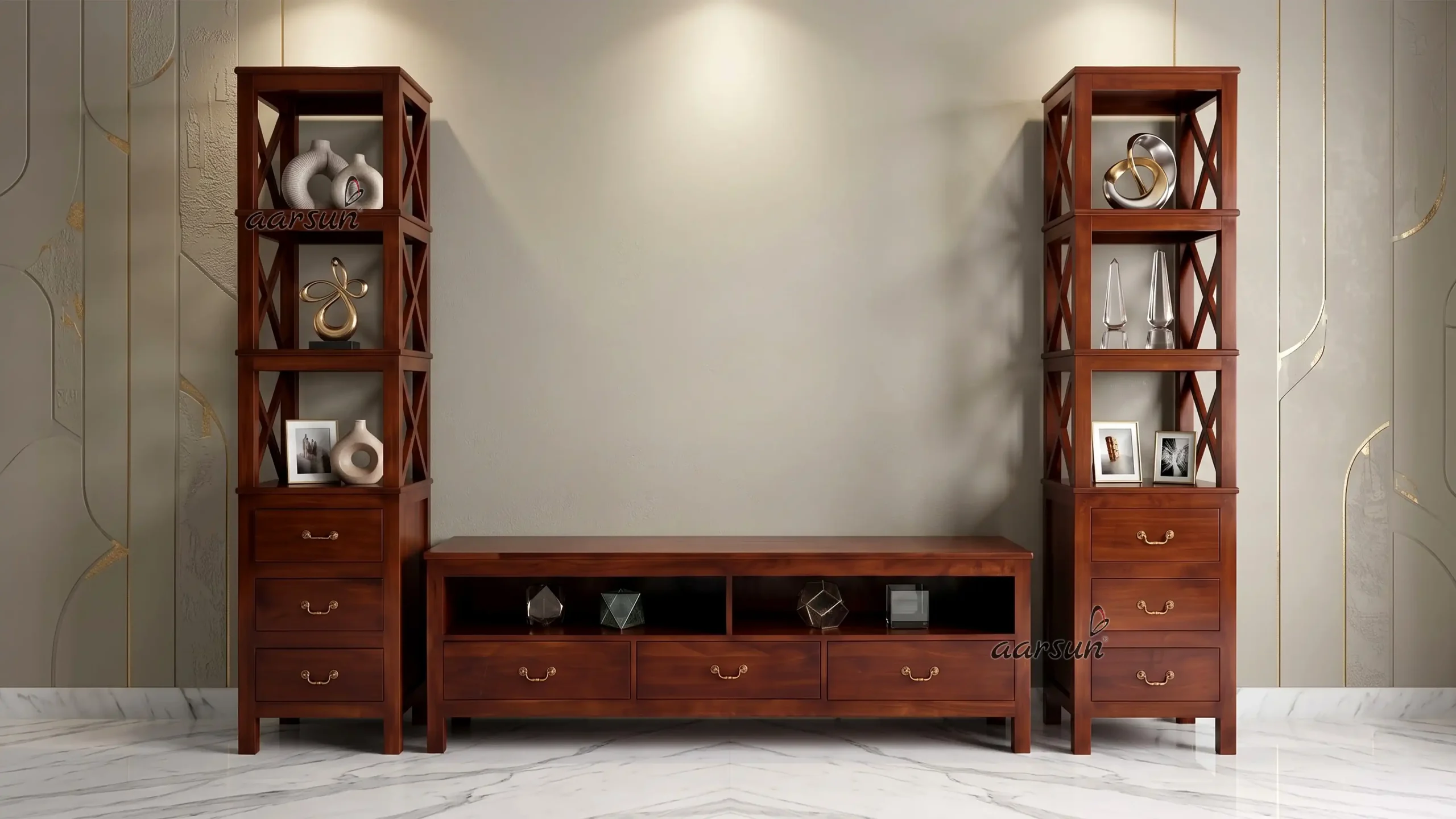 Long-Lasting Teak TV Unit