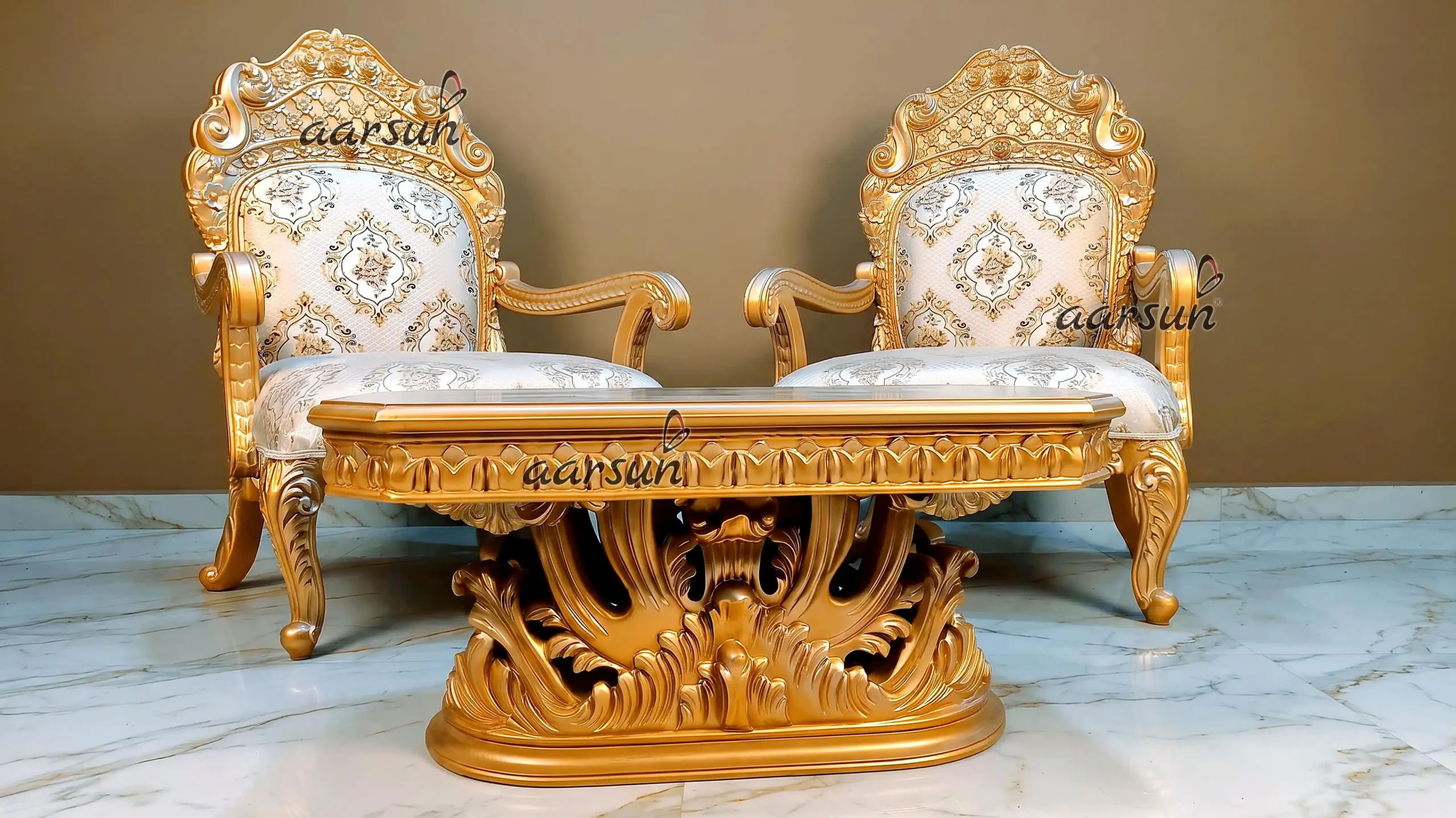 Luxury Hand-Carved Wooden Chairs