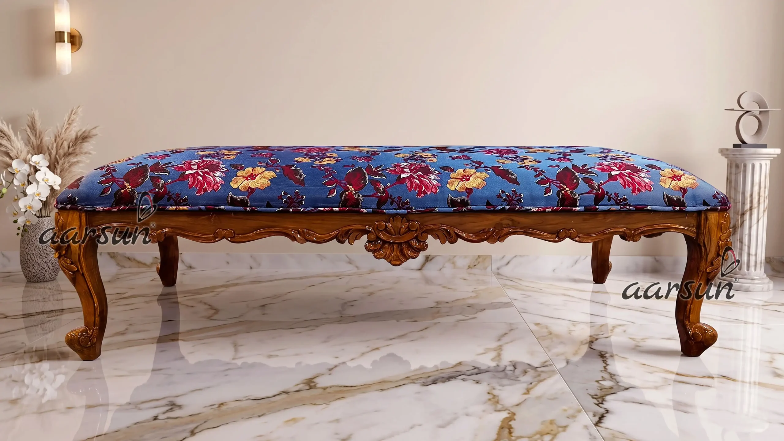 Luxury Handcrafted Wooden Settee
