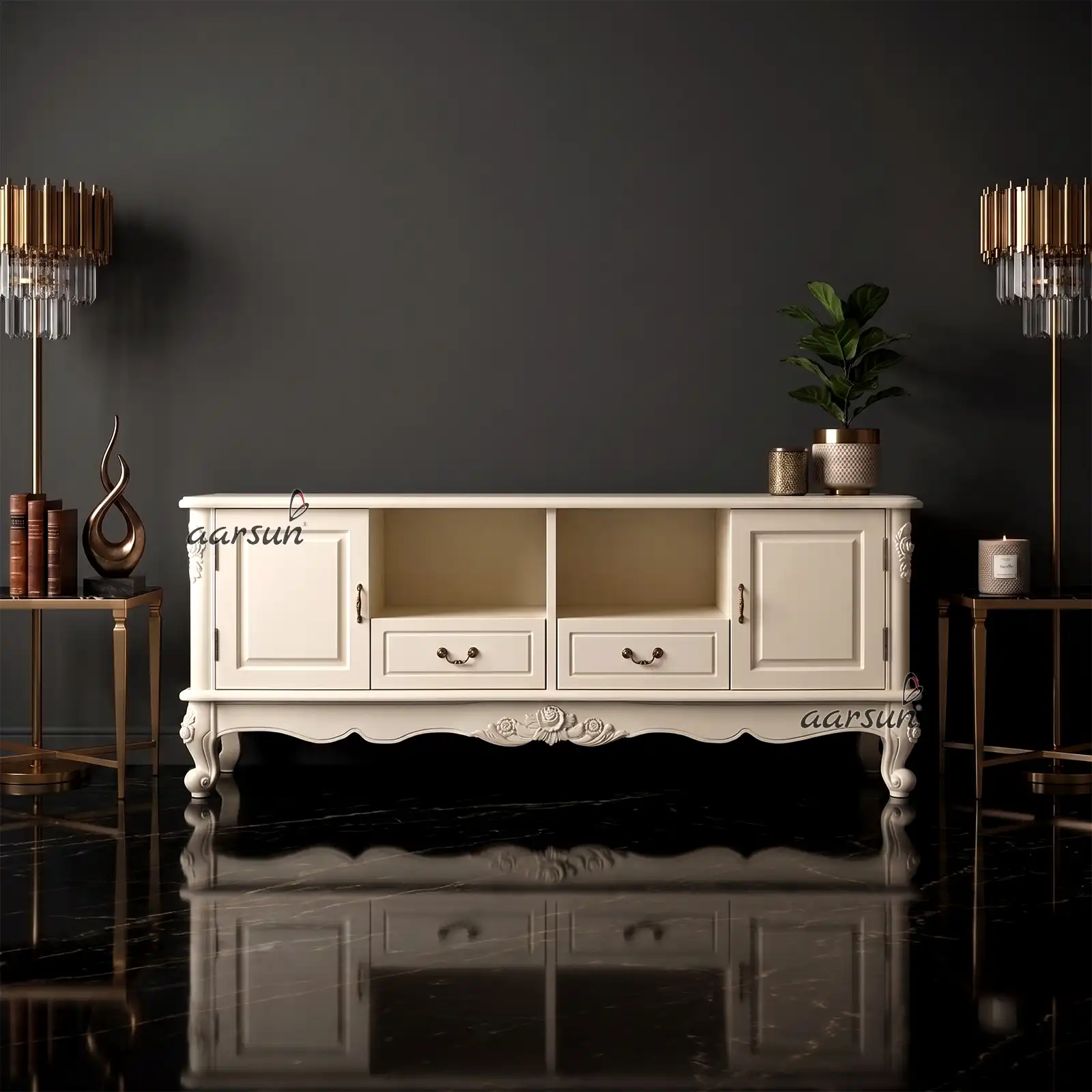 Modern Classic Wooden TV Unit