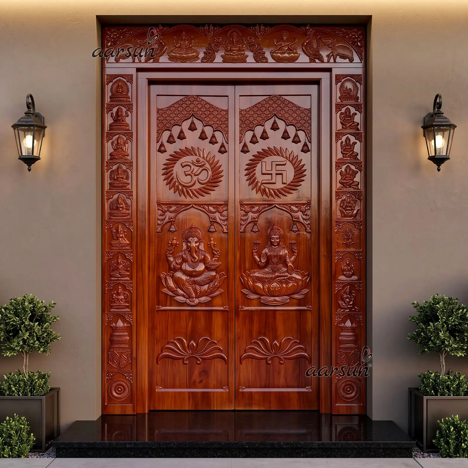 Premium Hand-Carved Double Door