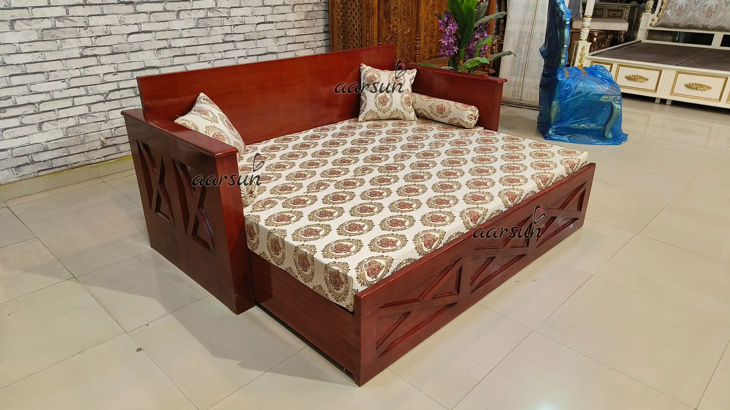 Custom Made Wooden Sofa Cum Bed - Image 3
