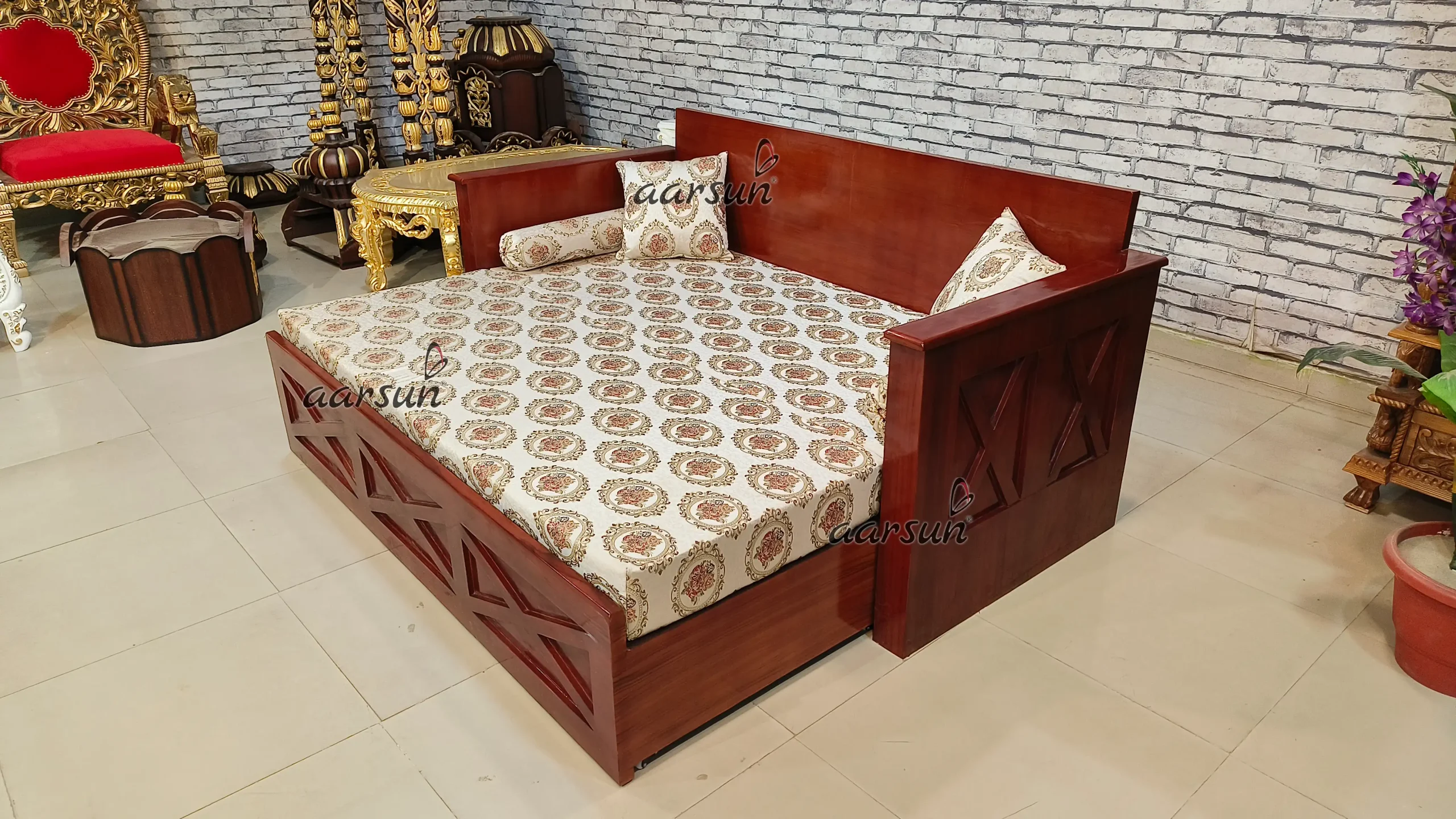Custom Made Wooden Sofa Cum Bed - Image 4