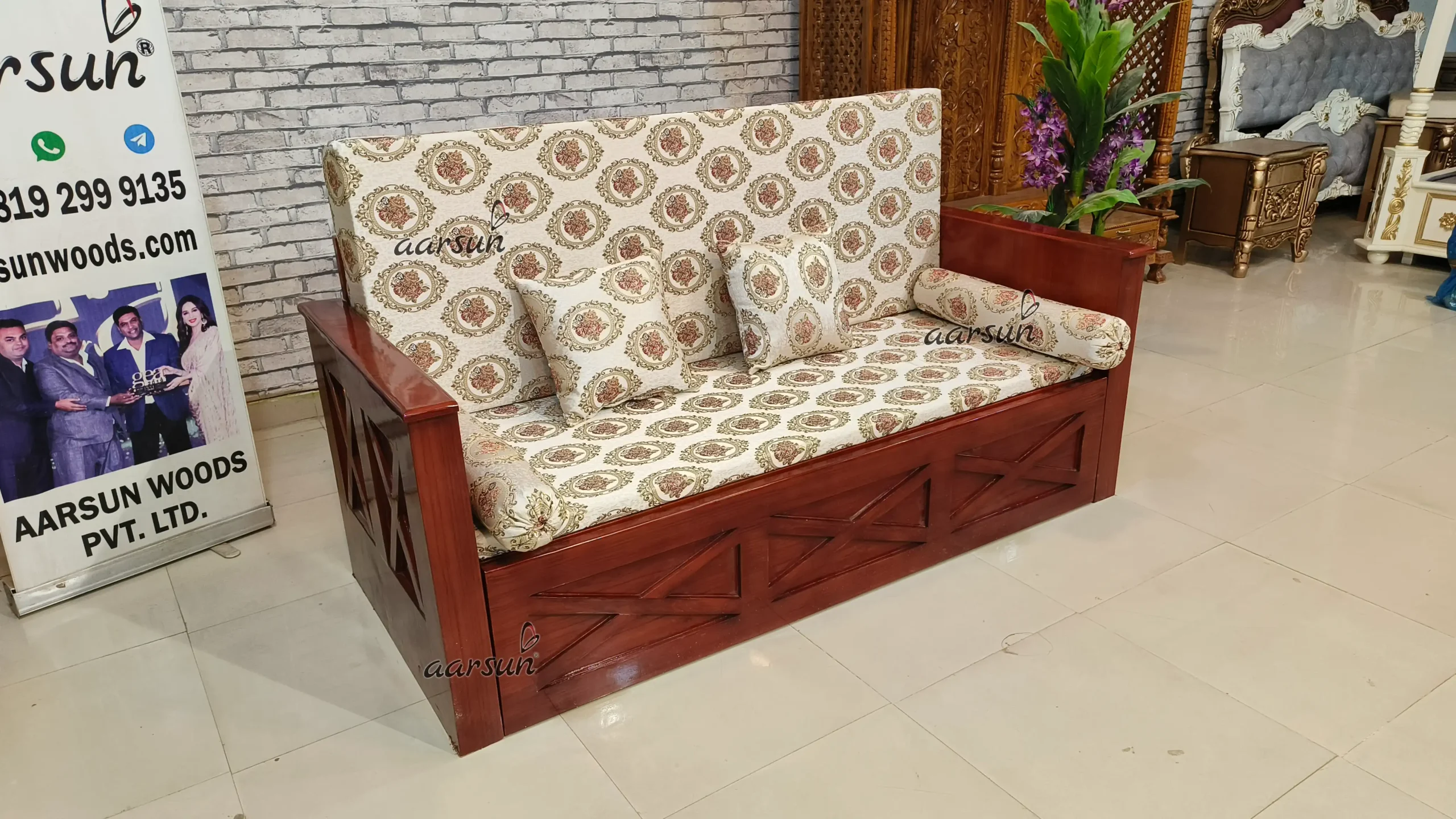 Custom Made Wooden Sofa Cum Bed - Image 6