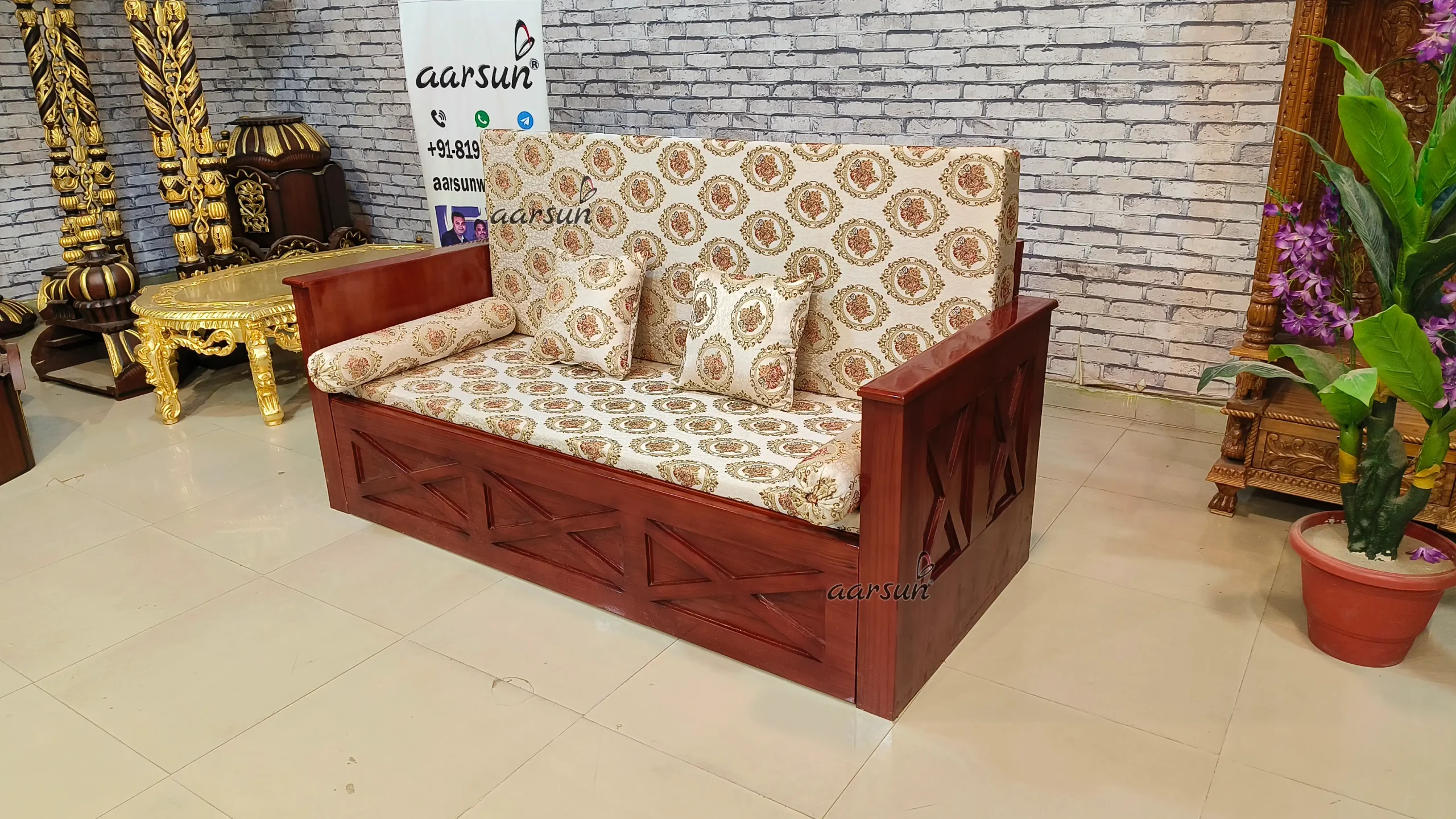 Custom Made Wooden Sofa Cum Bed