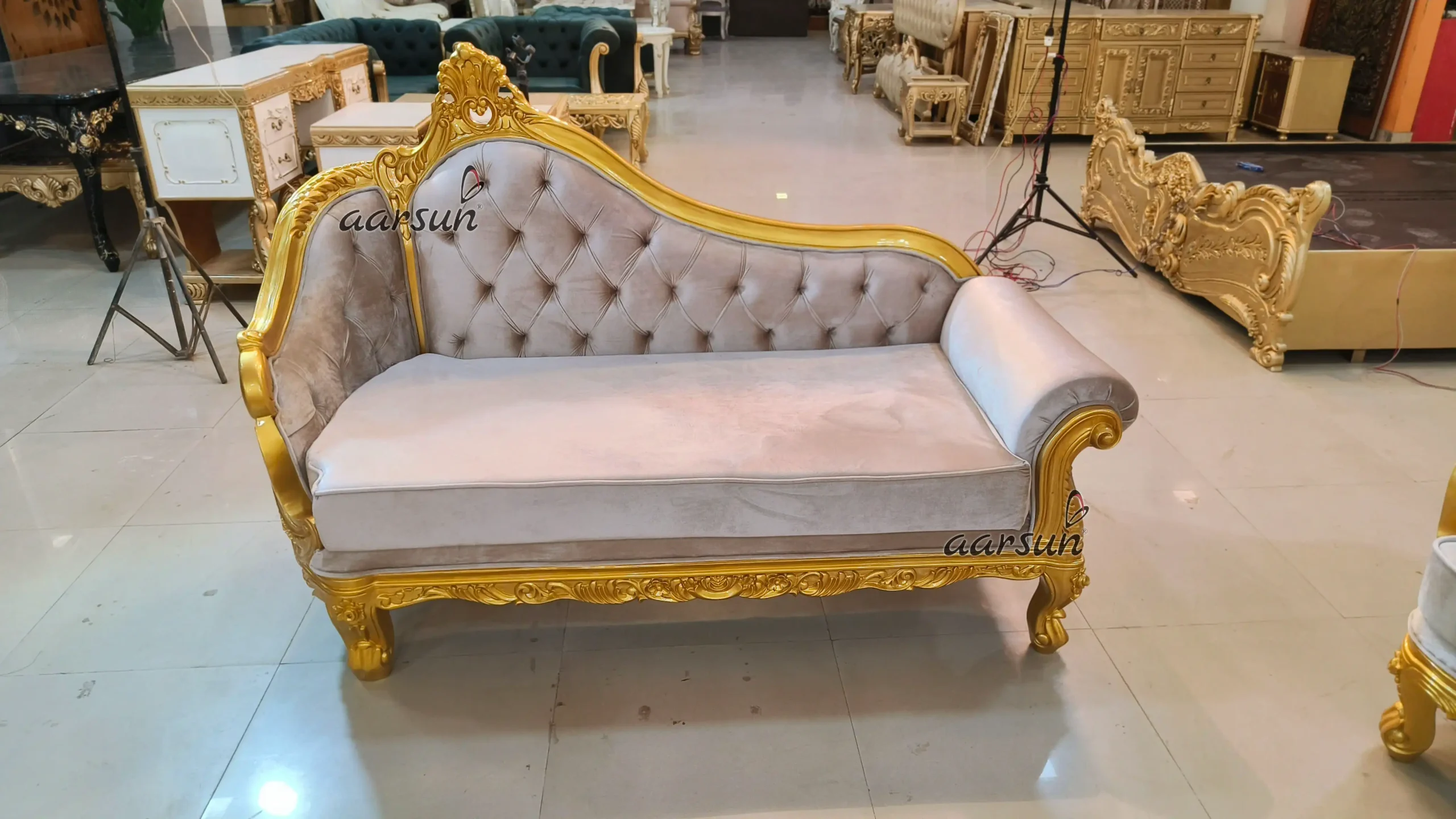 Designer Hand-Carved Diwan Sofa - Image 4