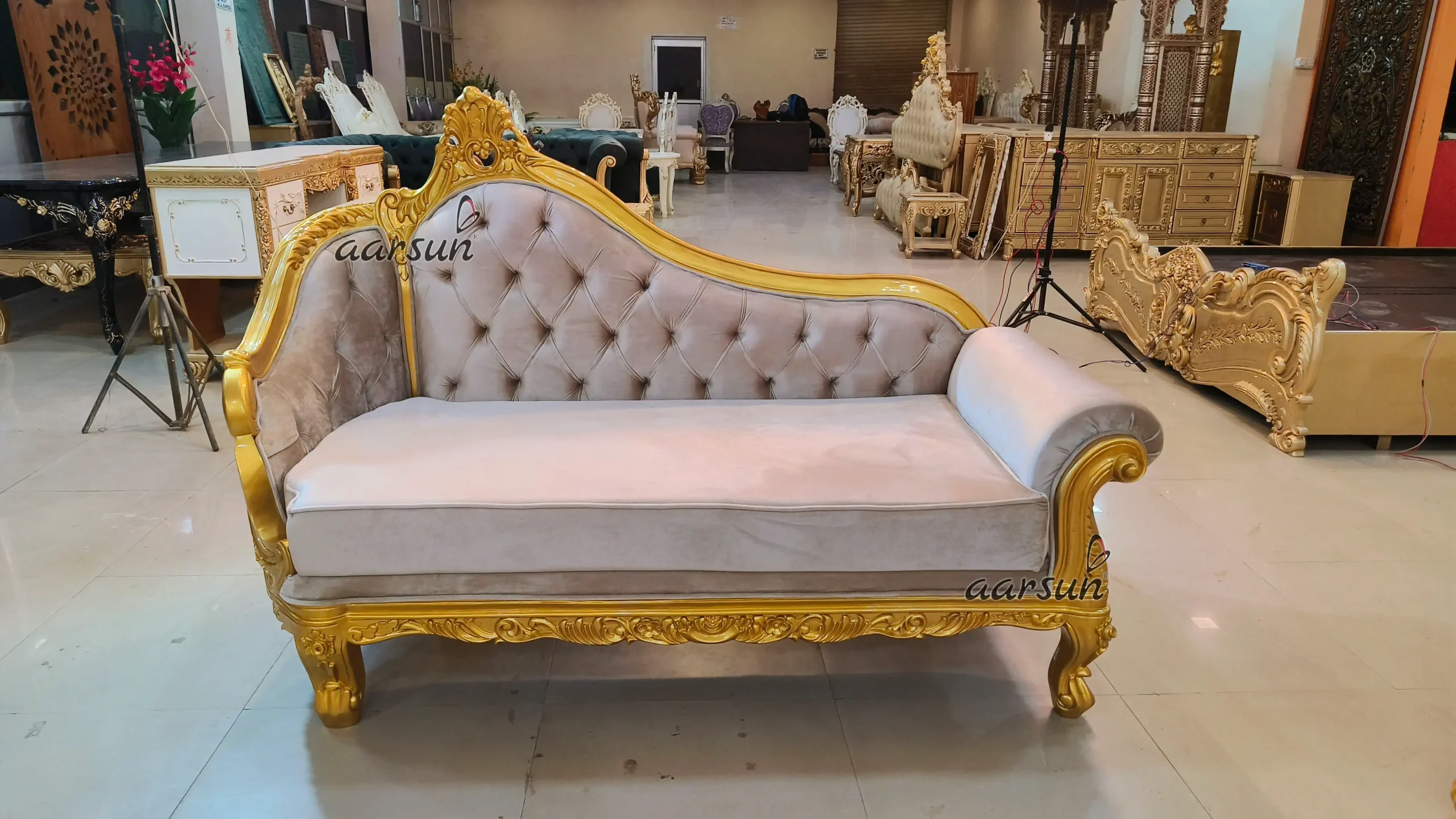 Designer Hand-Carved Diwan Sofa - Image 5
