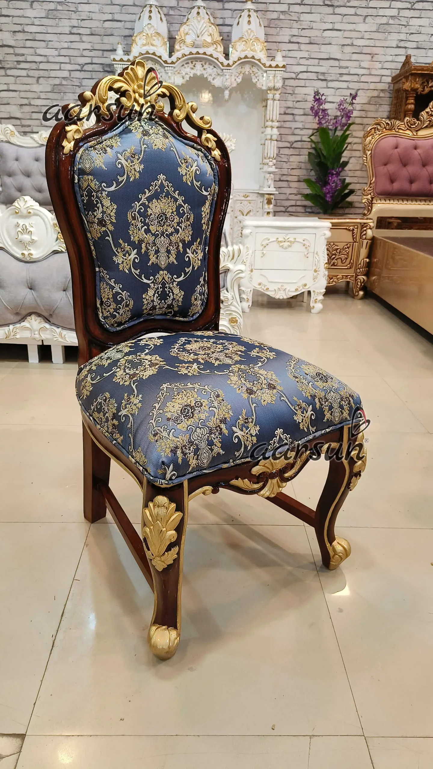 Elegant Hand-Carved Wooden Dining Table - Image 6