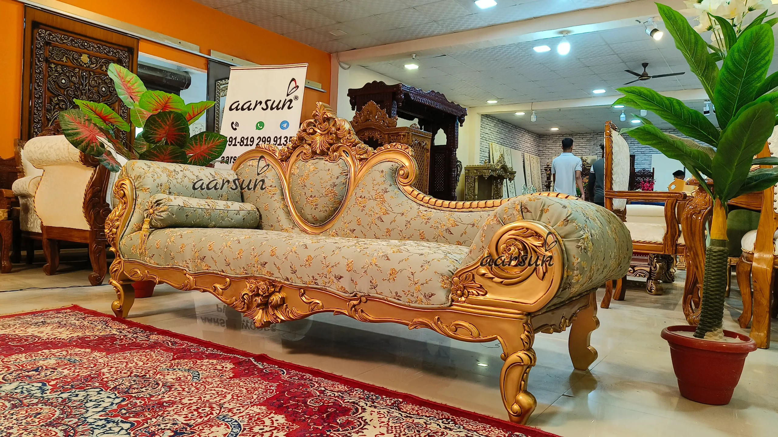 Luxury Teak Wood Diwan Couch