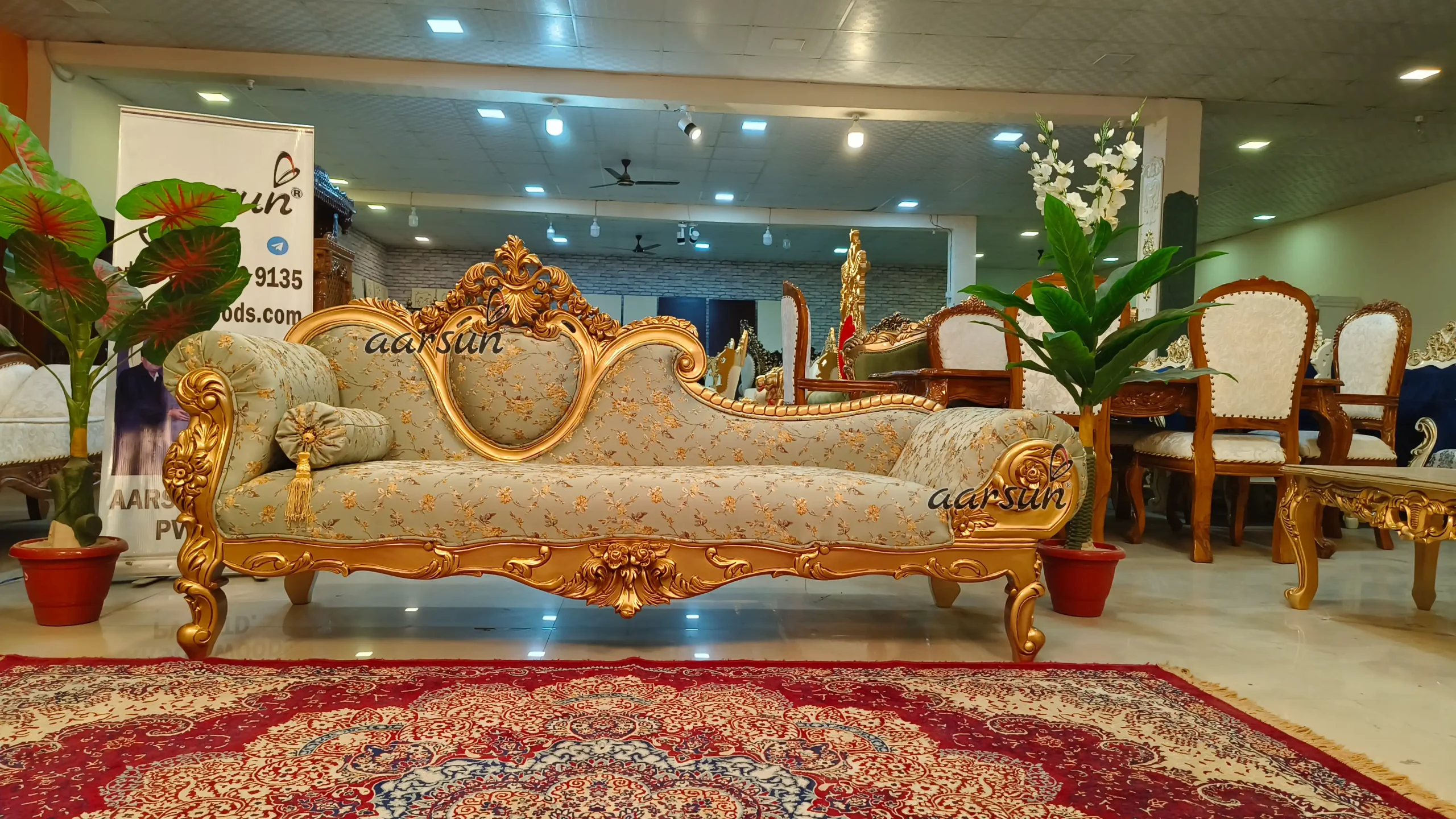Luxury Teak Wood Diwan Couch - Image 4