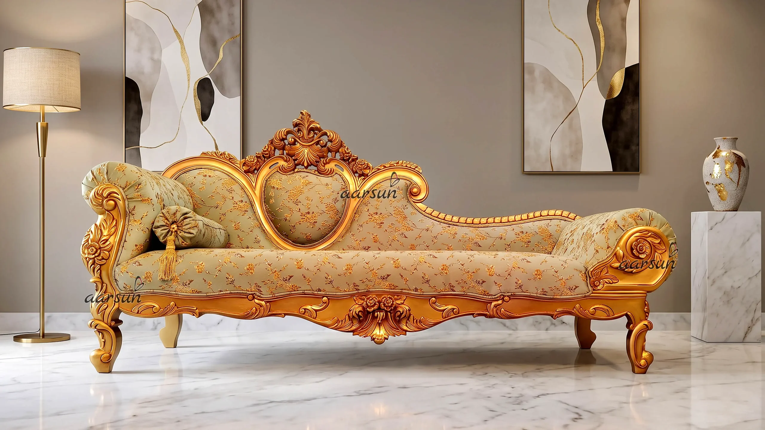 Luxury Teak Wood Diwan Couch