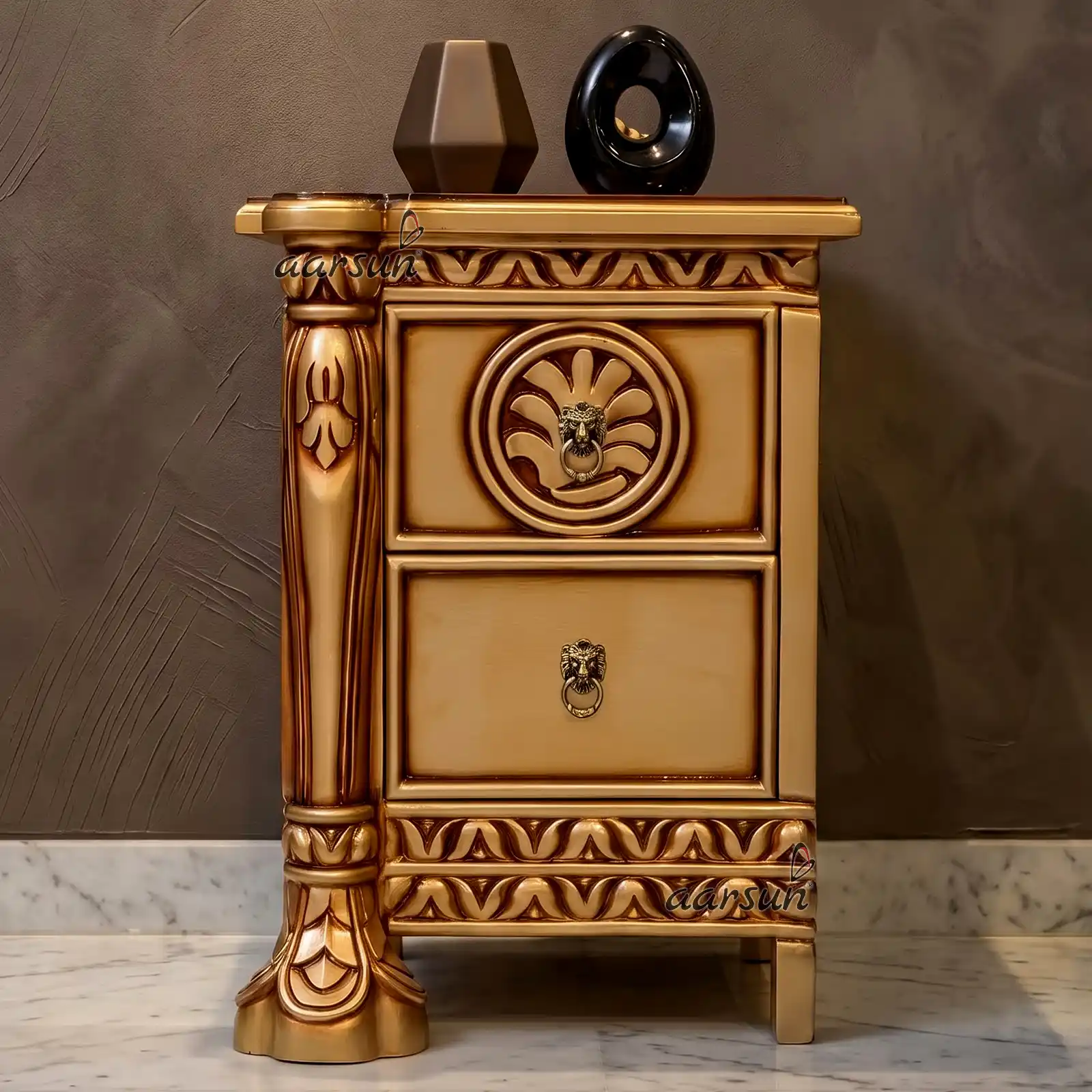 Royal Bedside Table Design for a Luxurious Bedroom