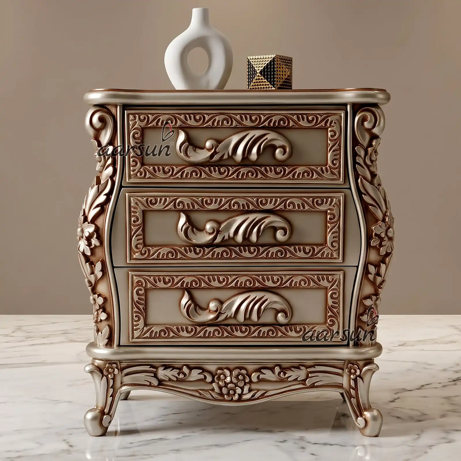 Stylish Bedroom Side Table with Storage