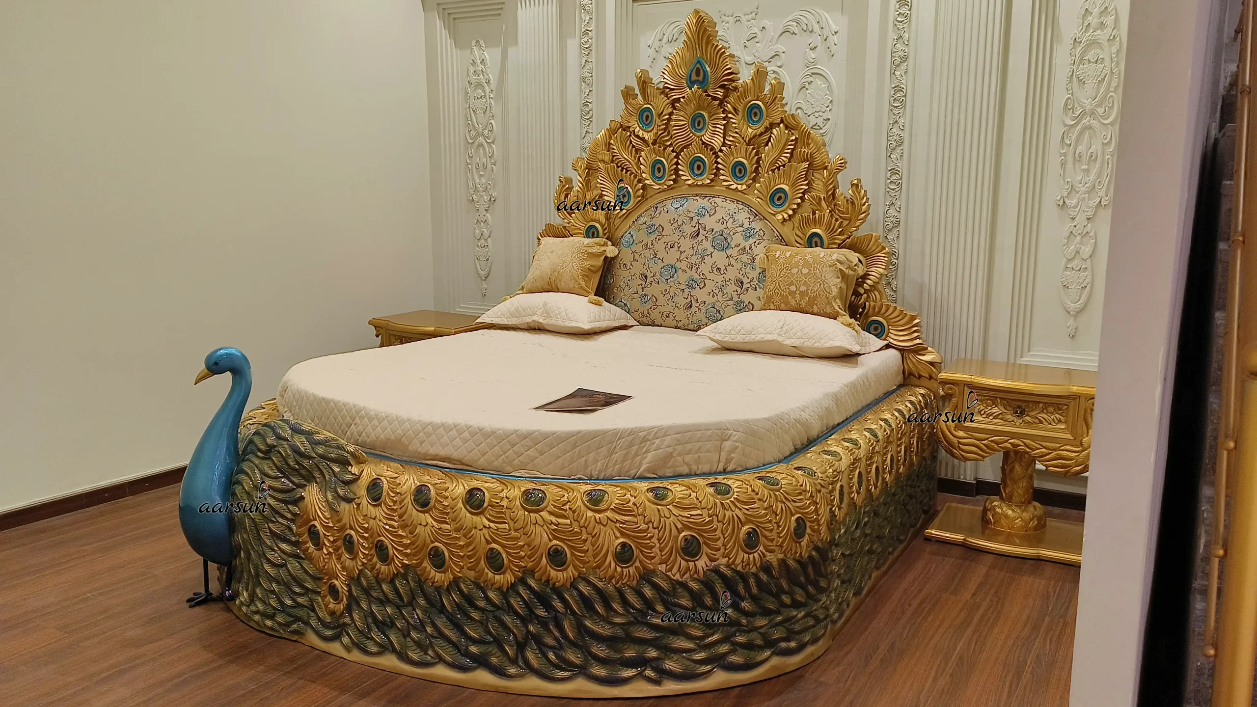 Premium Peacock Bed Design by an Indian Furniture Brand